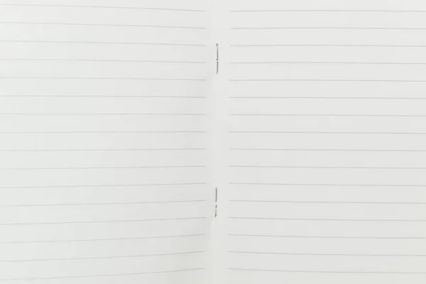 Horní Pohled Obrázek Otevřeného Plánovače Notebooku Prázdnou Stránkou Linkované Papírové — Stock fotografie