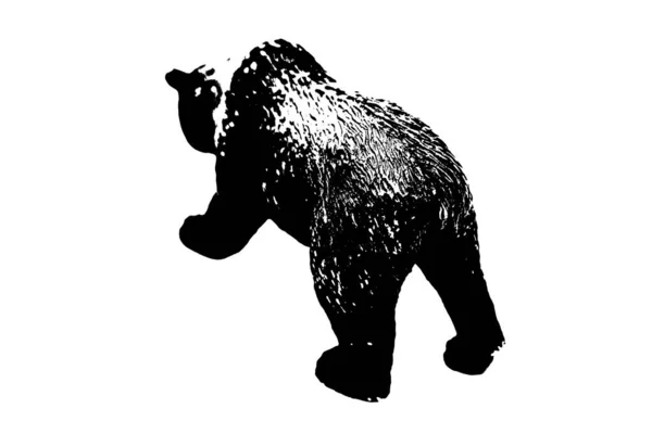 Sylwetka Modelu Duży Niedźwiedź Stojak Izolowany Białym Tle — Zdjęcie stockowe