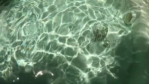 vague d'eau de la piscine extérieure, le rayon du soleil passe à travers la scène de ralenti de l'eau