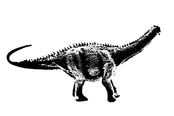 Μαύρη Σιλουέτα Δεινοσαύρων Απομονωμένη Λευκό Φόντο Μοντέλο Των Παιχνιδιών Δεινοσαύρων — Φωτογραφία Αρχείου