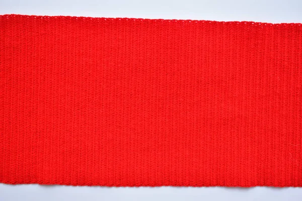 Červená Vlna Pletená Textura Příze Vlněná Tkanina Bílém Pozadí — Stock fotografie