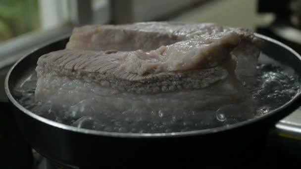 Kithchen Domuz Pastırmalı Sıcak Yavaş Çekim Sahnesi — Stok video