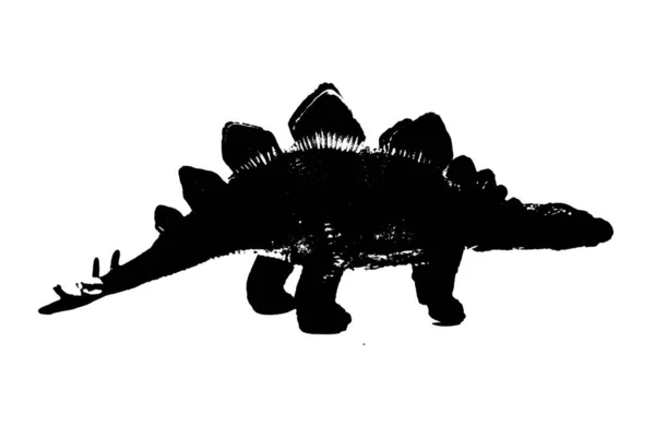 Black Dinosaur Silhouette Isolated White Background Model Dinosaurs Toys — Stock Photo, Image