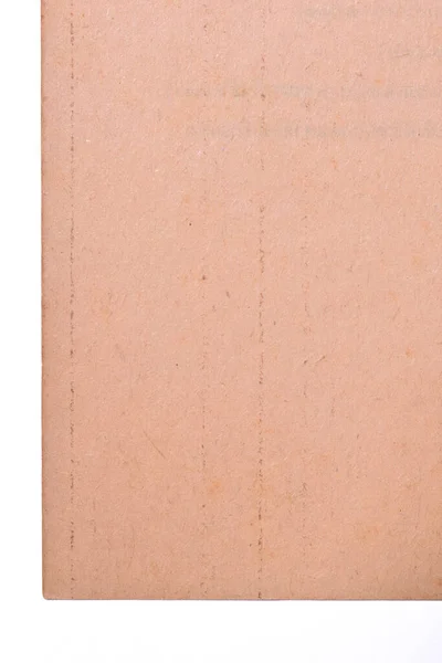 Stary Brązowy Papier Vintage Białym Tle Strona Projektowania Tekstury — Zdjęcie stockowe