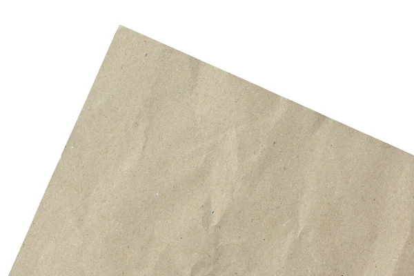 Blank Brown Paper Texture Isolated White Background Old Page Craft — Stock Photo, Image