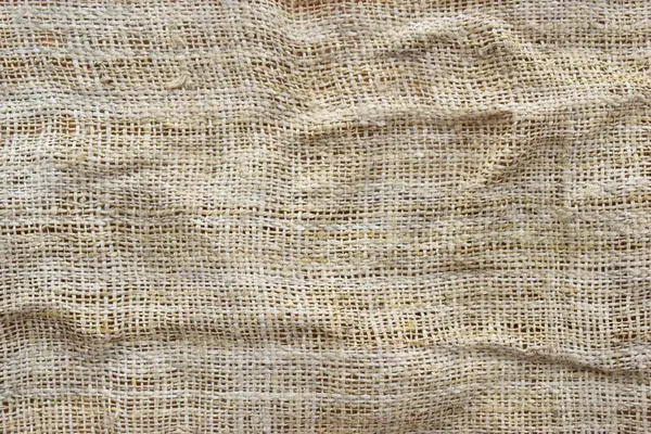 Braunes Säckelgewebe Textur Hintergrund Zerknittertes Quetschgewebe Textil Für Design — Stockfoto