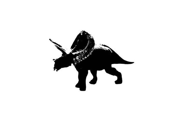 black dinosaur silhouette isolated on white background, model of dinosaurs toys