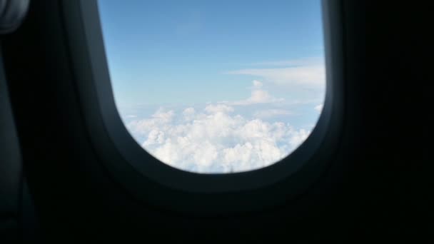 Letadlo Let Létání Výlet Cestování Nad Jasnou Modrou Oblohou Krásným — Stock video