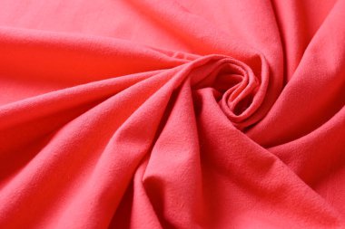 kumaş dokusunun kırmızı rengi, moda bezi tasarımı için soyut resim