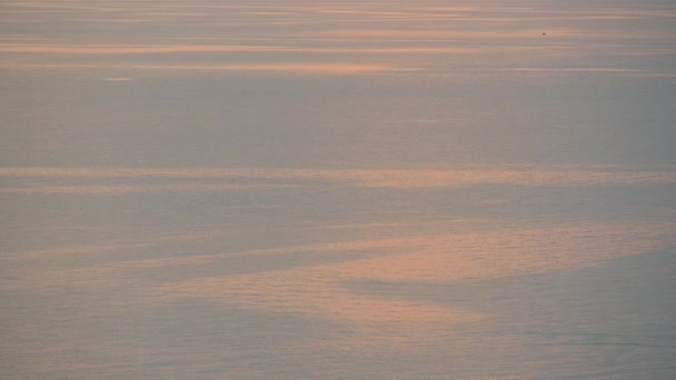 Surface Eau Vue Sur Mer Avec Coucher Soleil Doré Dans — Video
