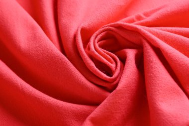 kumaş dokusunun kırmızı rengi, moda bezi tasarımı için soyut resim