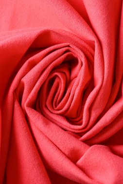 kumaş dokusunun kırmızı rengi, moda bezi tasarımı için soyut resim