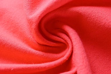 Kumaş kumaşın kırmızı dokusu, moda bezi tasarımı için soyut görüntü