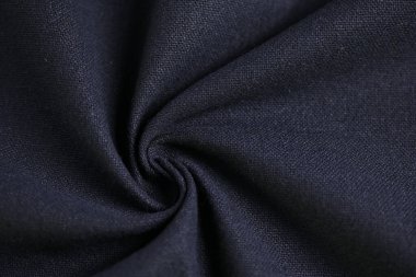 Kumaş tekstil endüstrisinin siyah pamuk dokusu, moda bezi tasarımı için soyut koyu görüntü