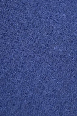 Mavi kenevir doğal kumaş kumaş rengi, tekstil moda soyut arka planının kabataslak kumaşı.
