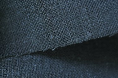 Koyu gri kenevir doğal kumaş kumaş rengi; Tekstil moda soyut arkaplan kaba dokusu