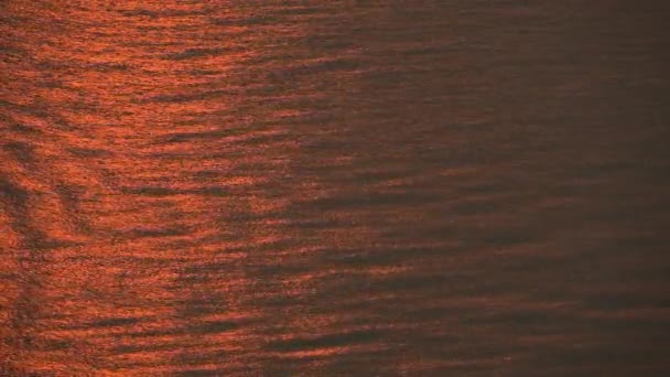 夕方に黄金の日没と海の景色の水面 自然の背景 — ストック動画
