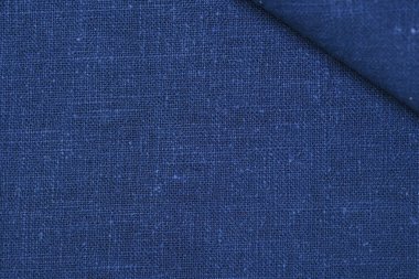 Mavi kenevir doğal kumaş kumaş rengi, tekstil moda soyut arka planının kabataslak kumaşı.