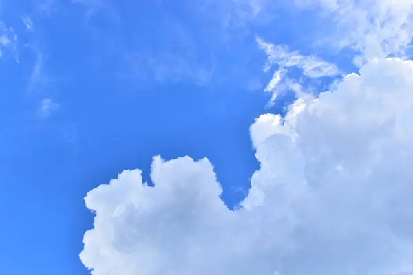 big cloud in clear blue sky background