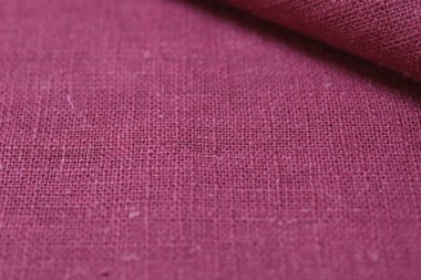 Kırmızı kenevir doğal kumaş kumaş rengi, tekstil modasının kaba dokusu soyut arkaplan