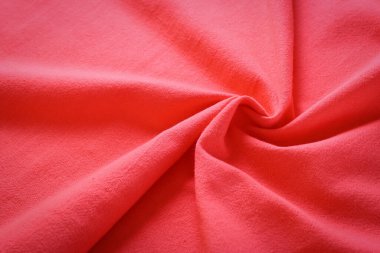 Kumaş kumaşın kırmızı dokusu, moda bezi tasarımı için soyut görüntü