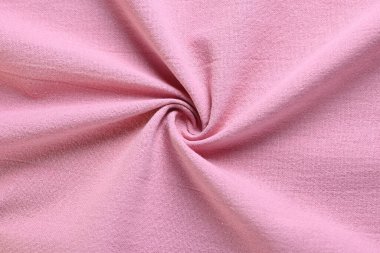 Kumaş tekstil endüstrisinin pembe gül pamuk dokusu rengi, moda bezi tasarımı için soyut görüntü