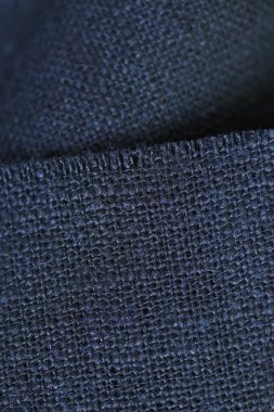 Siyah kenevir doğal kumaş kumaş rengi, tekstil modasının kaba dokusu soyut arkaplan