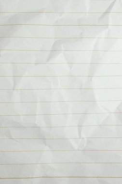 Buruşmuş çizgi kağıt dokusu arka planı, boş sayfa defteri