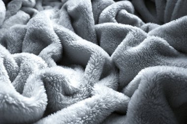 Gri yumuşak yumuşacık battaniye tekstili