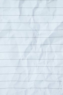 Buruşmuş çizgi kağıt dokusu arka planı, boş sayfa defteri