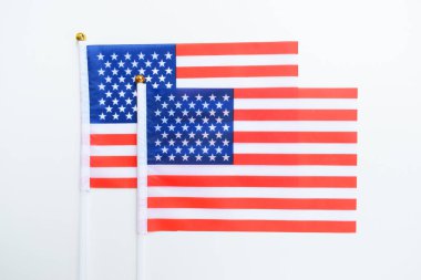 Beyaz arka planda izole Amerikan dalgası dokusu, ABD