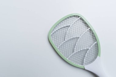 Beyaz arkaplanda izole edilmiş yeşil sivrisinek sineği ezici