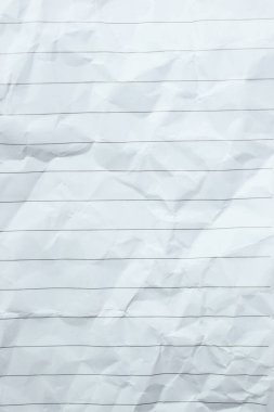 Buruşmuş çizgi kağıt dokusu arka planı, boş sayfa defteri