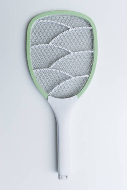 Beyaz arkaplanda izole edilmiş yeşil sivrisinek sineği ezici