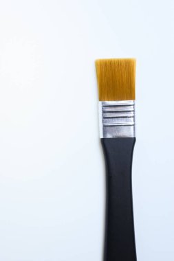Beyaz arkaplanda izole edilmiş tek bir boya fırçası, sanat çalışması için nesne