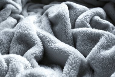 Gri yumuşak yumuşacık battaniye tekstili