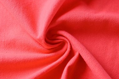 Kumaş kumaşın kırmızı dokusu, moda bezi tasarımı için soyut görüntü