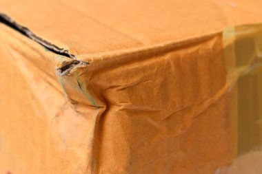 Kırışık kahverengi karton kutu dokusu arkaplanı