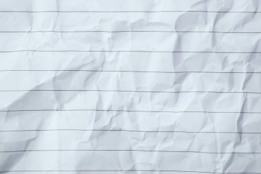 Buruşmuş çizgi kağıt dokusu arka planı, boş sayfa defteri