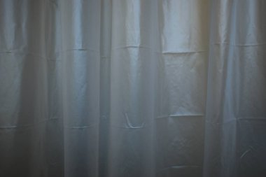 white plastic curtain texture in bathroo
