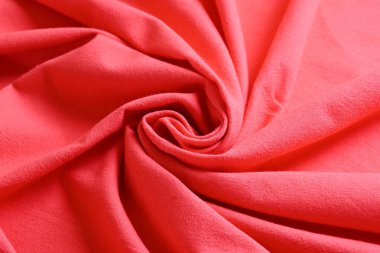Kumaş kumaşın kırmızı dokusu, moda bezi tasarımı için soyut görüntü