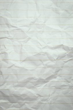 Buruşmuş çizgi kağıt dokusu arka planı, boş sayfa defteri