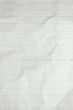 Buruşmuş çizgi kağıt dokusu arka planı, boş sayfa defteri