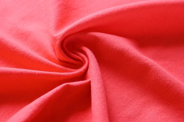 Kumaş kumaşın kırmızı dokusu, moda bezi tasarımı için soyut görüntü