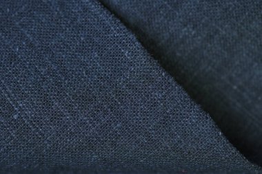 Siyah kenevir doğal kumaş kumaş rengi, tekstil modasının kaba dokusu soyut arkaplan