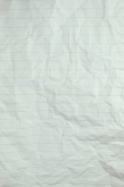 Buruşmuş çizgi kağıt dokusu arka planı, boş sayfa defteri