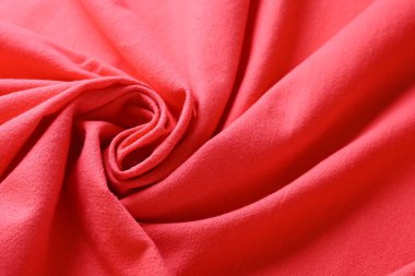 Kumaş kumaşın kırmızı dokusu, moda bezi tasarımı için soyut görüntü