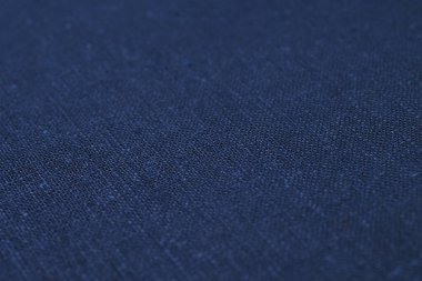 Mavi kenevir doğal kumaş kumaş rengi, tekstil moda soyut arka planının kabataslak kumaşı.
