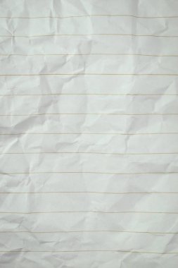 Buruşmuş çizgi kağıt dokusu arka planı, boş sayfa defteri