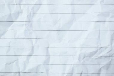 Buruşmuş çizgi kağıt dokusu arka planı, boş sayfa defteri